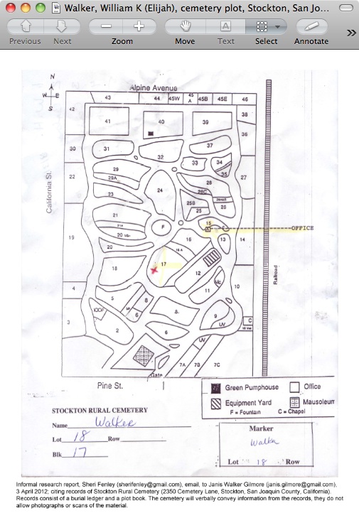 William K. Walker, family cemetery plot, Stockton Rural Cemetery, San Joaquin County, California William K. Walker, family cemetery plot, Stockton Rural Cemetery, San Joaquin County, California